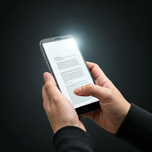 An iPhone scanning a paper document with the page edges detected